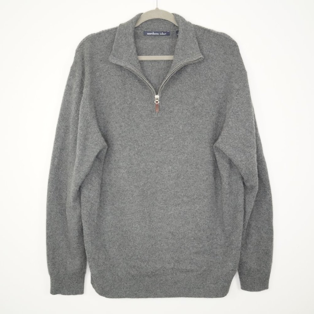 Vntg Men's Soft Grey Cashmere Pullover Sweater XL